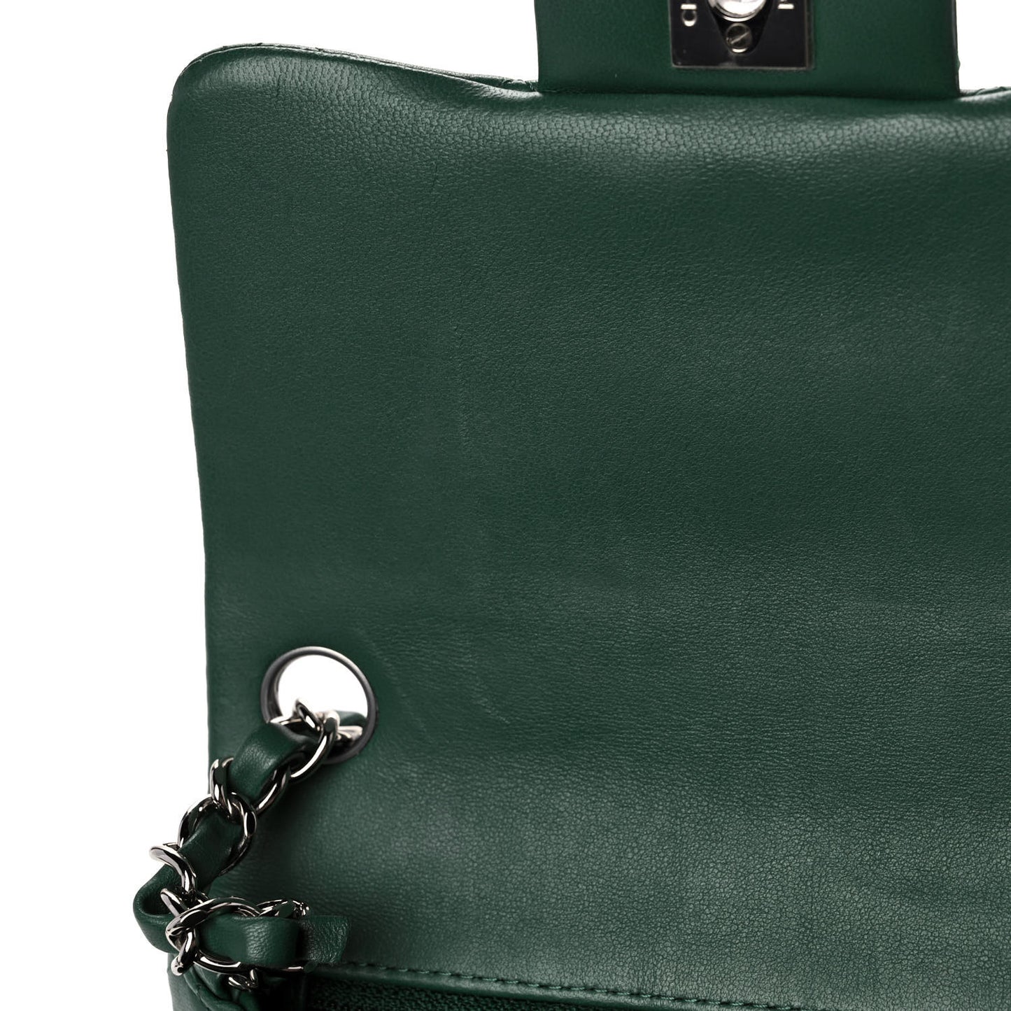 Lambskin Quilted Mini Square Flap Green