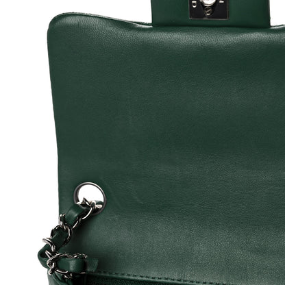 Chanel Lambskin Quilted Mini Square Flap Green 12 of 13