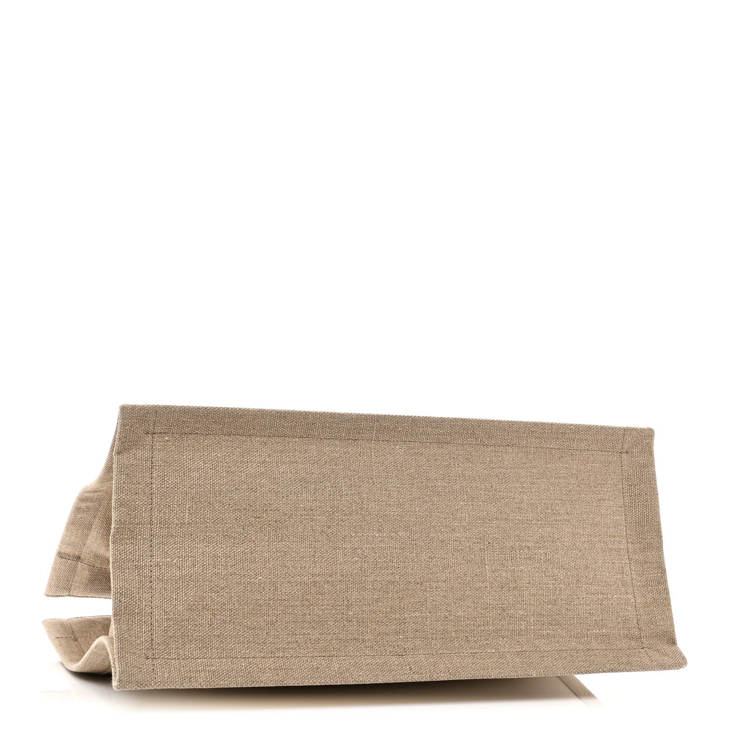 Saint Laurent Linen Calfskin Small Rive Gauche Tote Greggio Natural 4 of 9