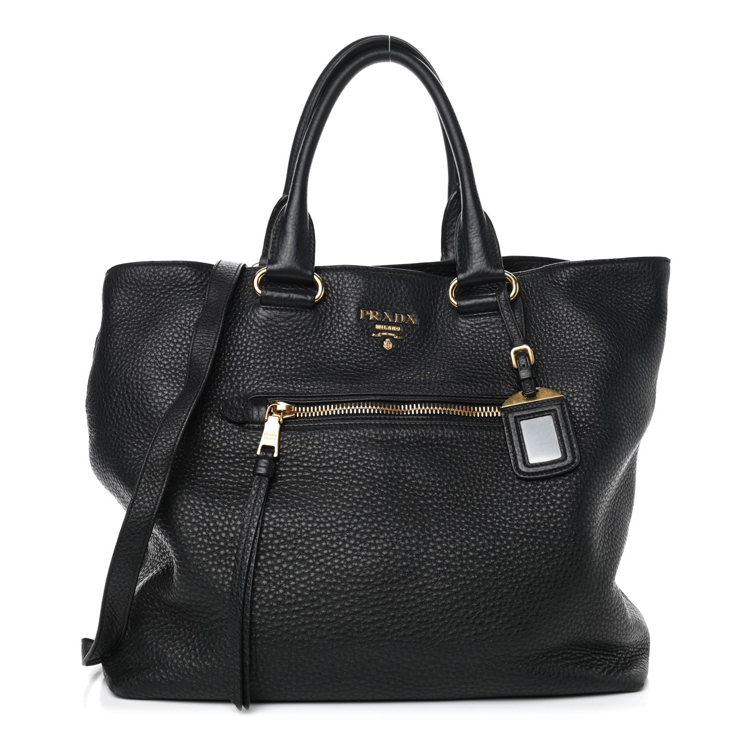 Prada Vitello Daino Tote Black 1 of 4