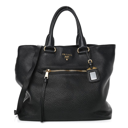 Prada Vitello Daino Tote Black 1 of 4
