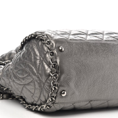 Chanel Metallic Calfskin Quilted Large Chain Me Hobo Silver 6 of 12