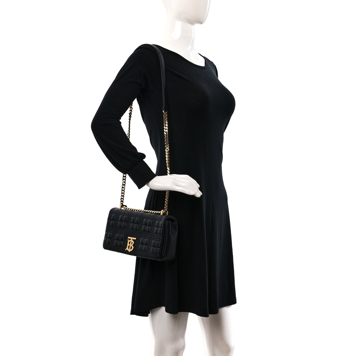 Lambskin Quilted Small Lola Bag Black