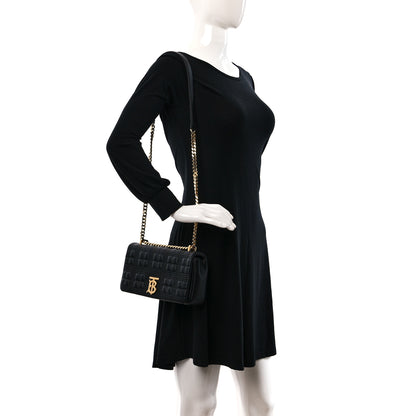 Burberry Lambskin Quilted Small Lola Bag Black 2 of 9
