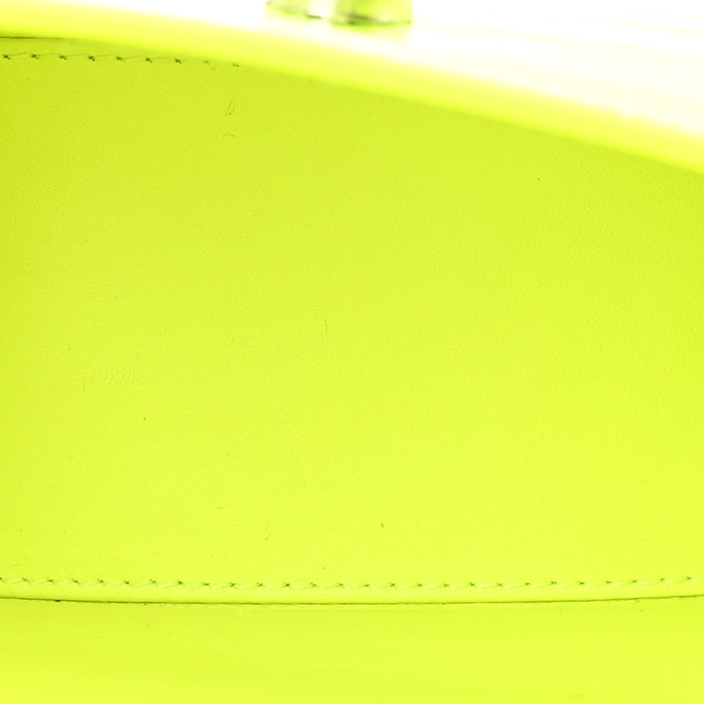 Shiny Calfskin Crocodile Embossed Hourglass Top Handle Bag XS Fluo Yellow
