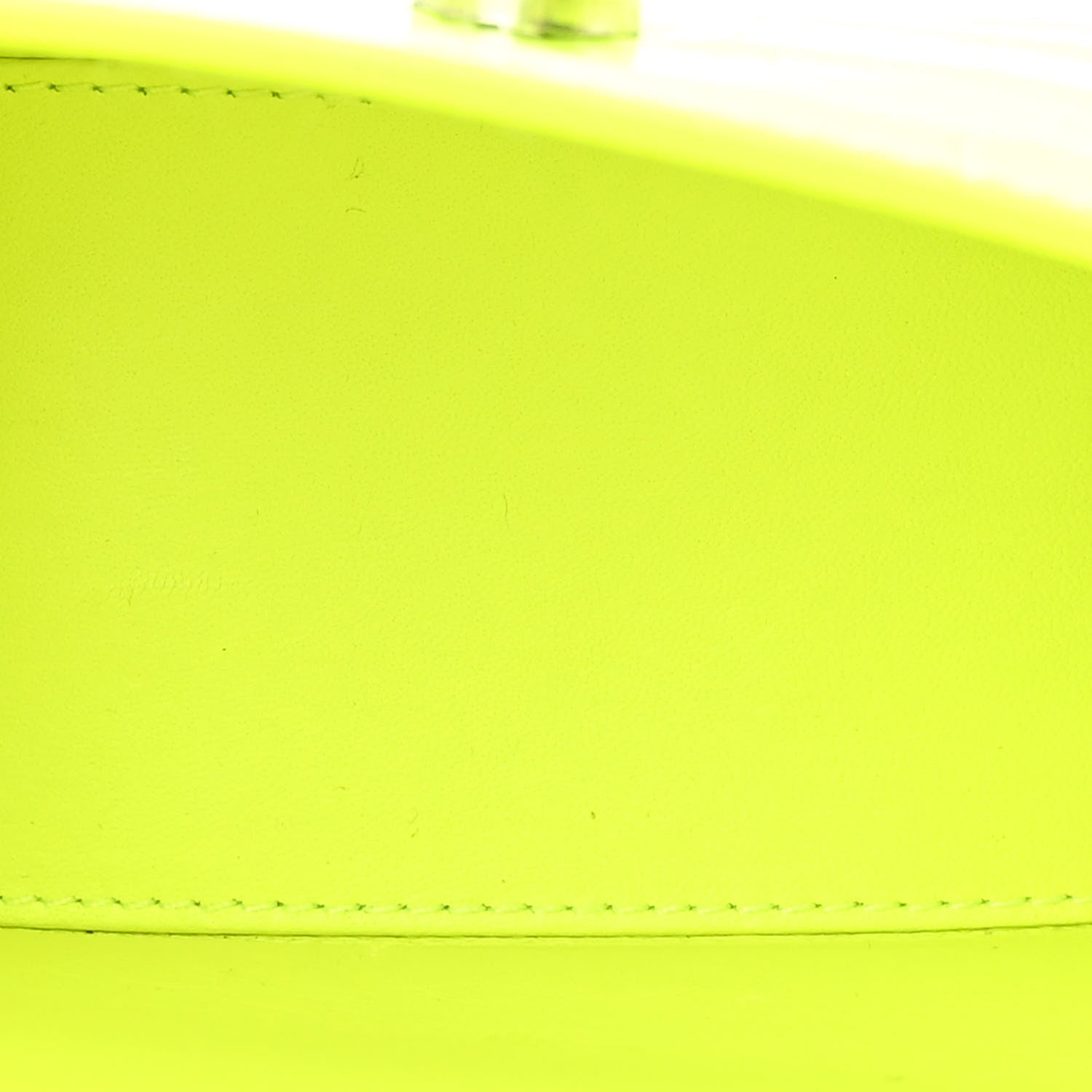 Balenciaga Shiny Calfskin Crocodile Embossed Hourglass Top Handle Bag XS Fluo Yellow 5 of 12