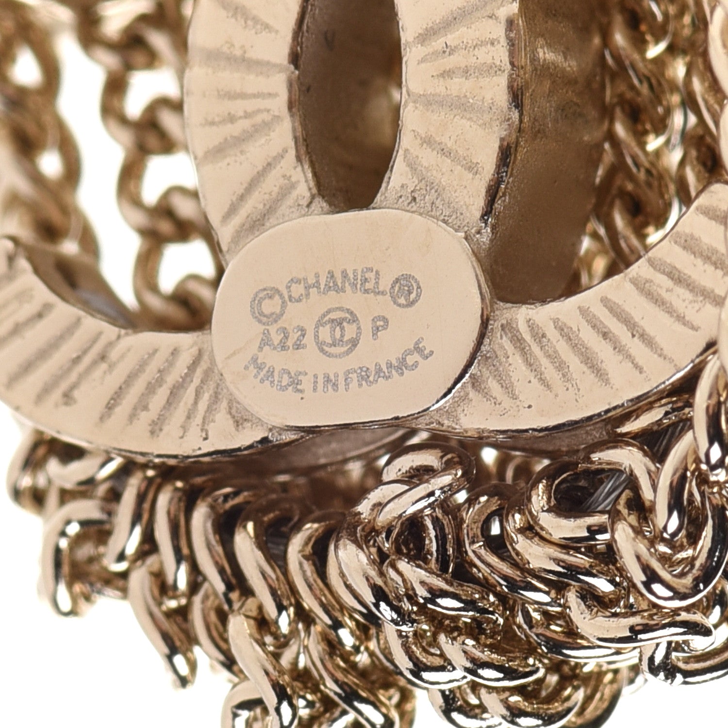 Chanel Metal CC Multi Strand Chain Drop Earrings Gold 4 of 5