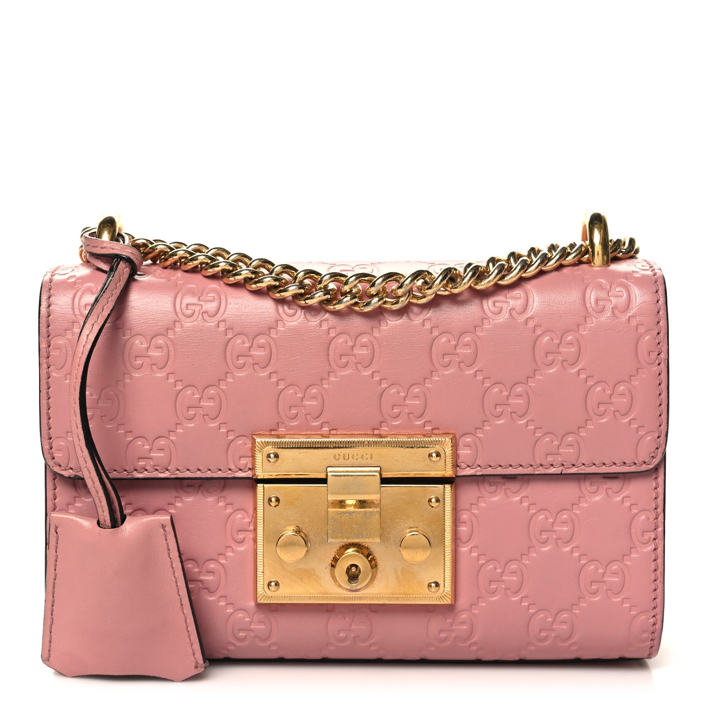 Guccissima Small Padlock Shoulder Bag Rose Baby Candy
