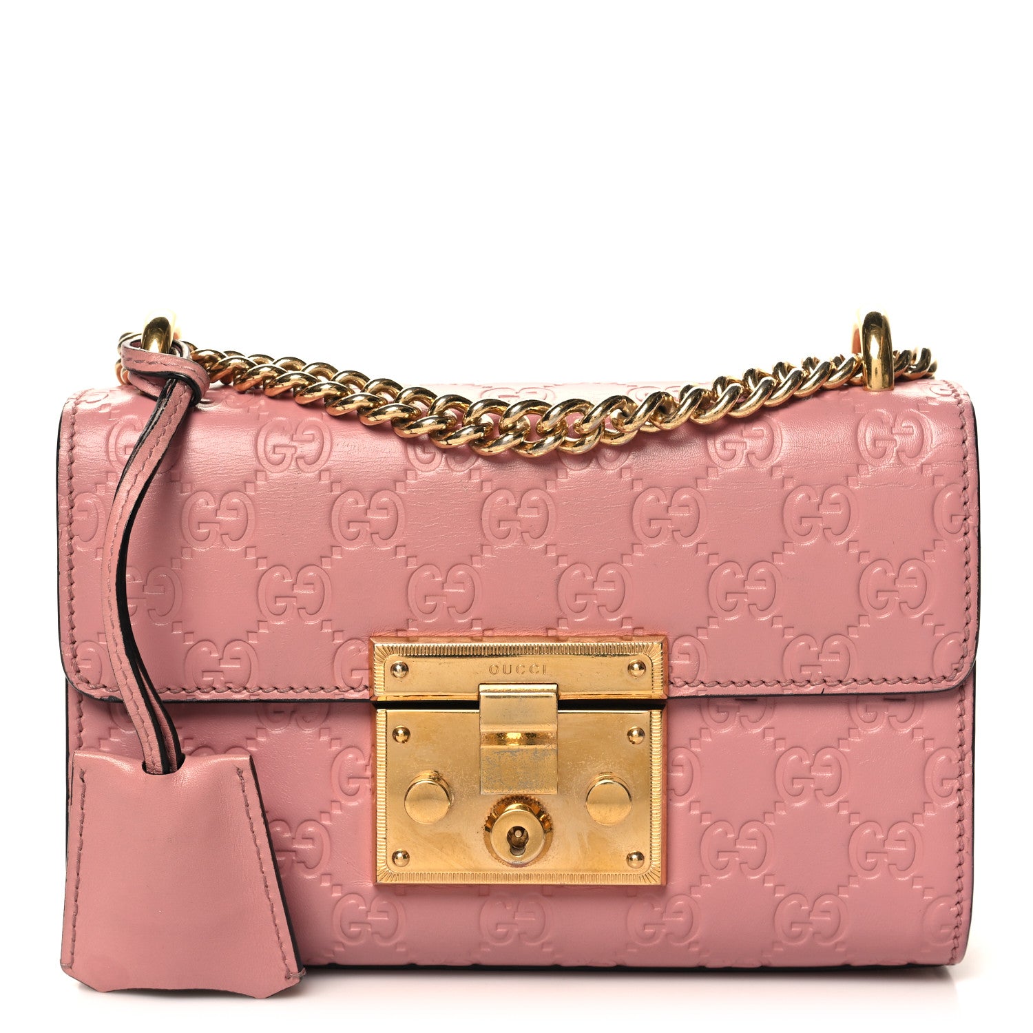 Gucci Guccissima Small Padlock Shoulder Bag Rose Baby Candy 1 of 12