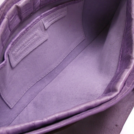 Nancy Gonzalez Crocodile Bow Envelope Clutch Lavender 4 of 5