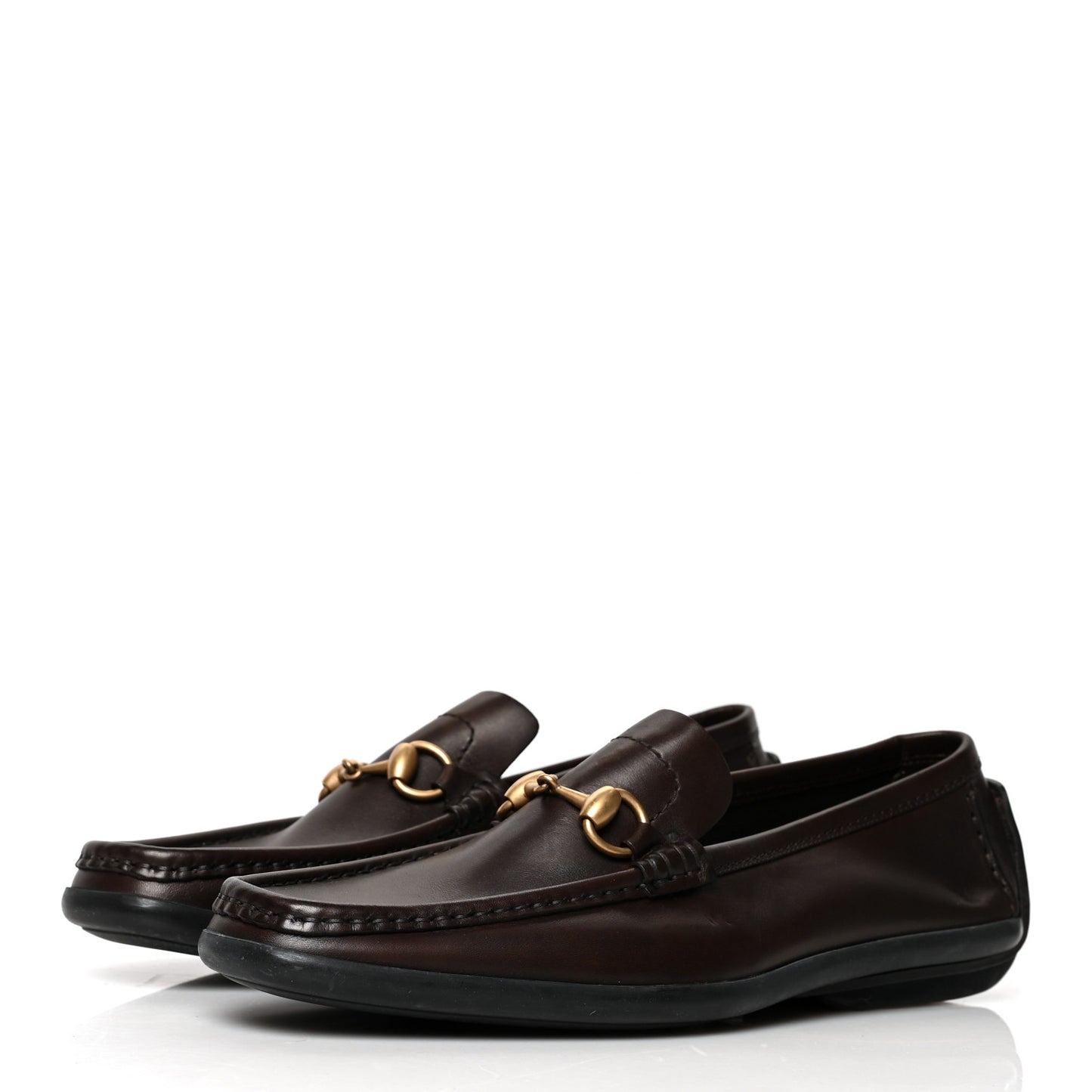 Calfskin Mens Horsebit Driver Loafers 9 Brown