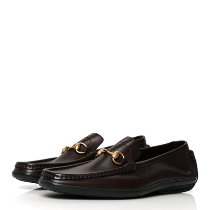 Gucci Calfskin Mens Horsebit Driver Loafers 9 Brown 3 of 10