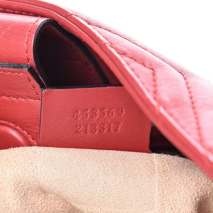 Gucci Calfskin Matelasse Medium GG Marmont Shoulder Tote Bag Hibiscus Red 6 of 16