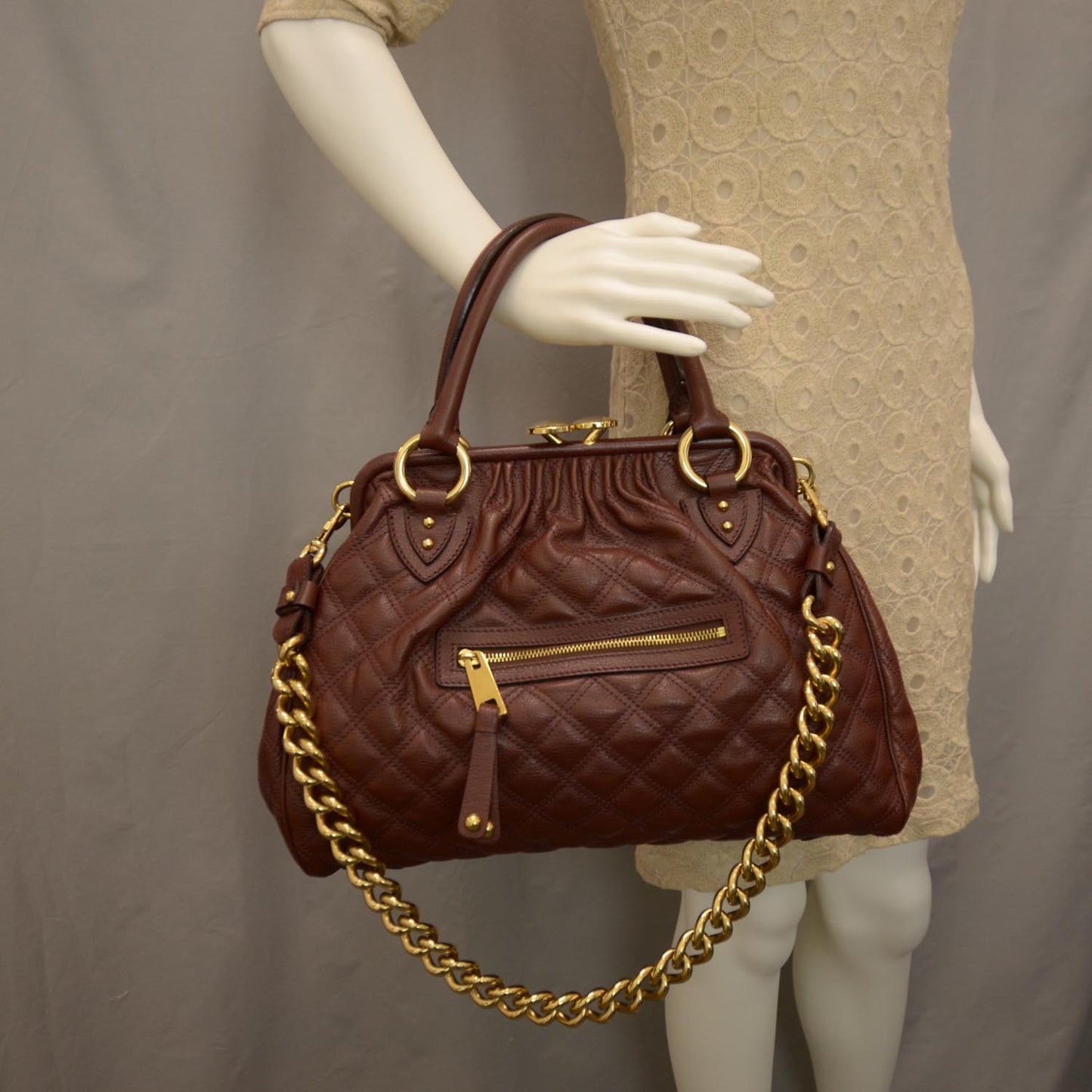 Quilted Leather Stam Cognac