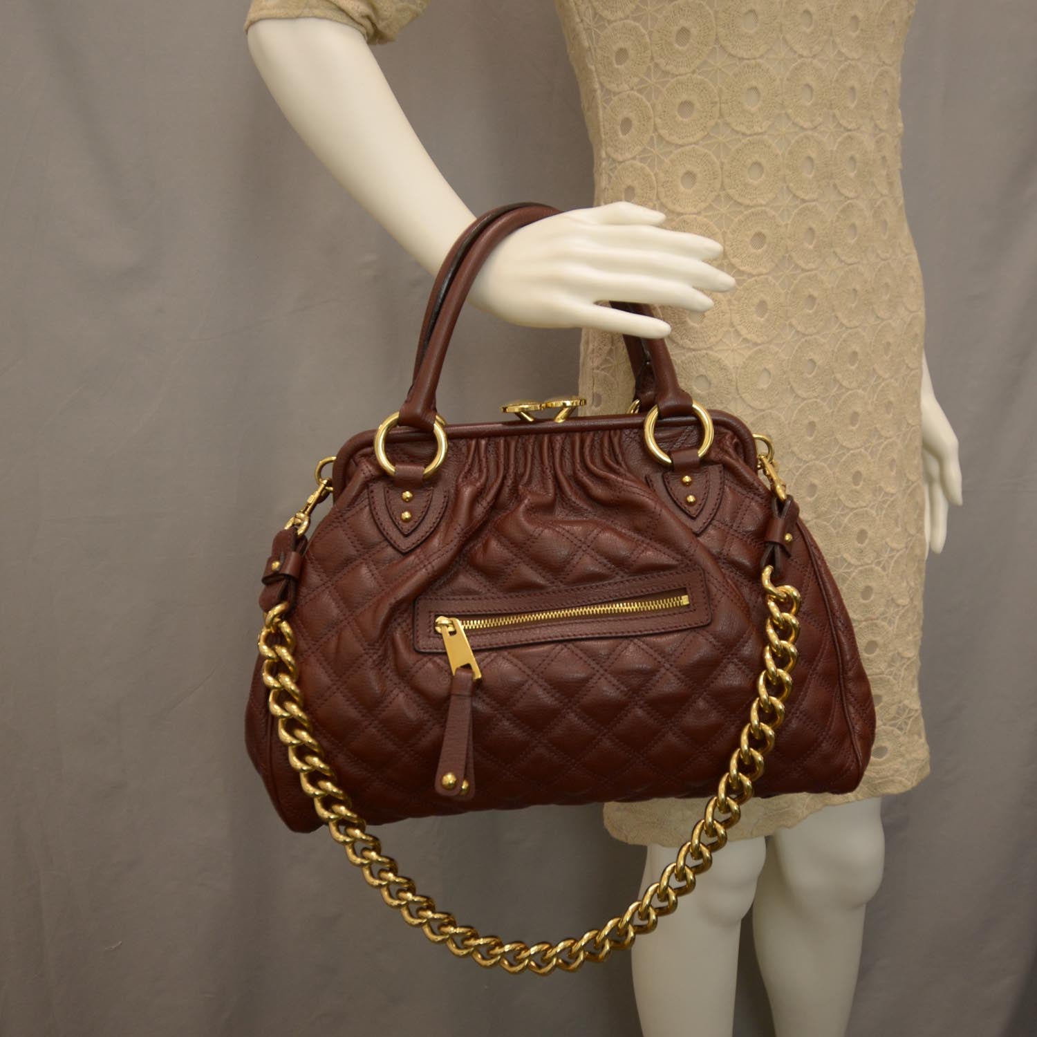 Marc Jacobs Quilted Leather Stam Cognac 2 of 7