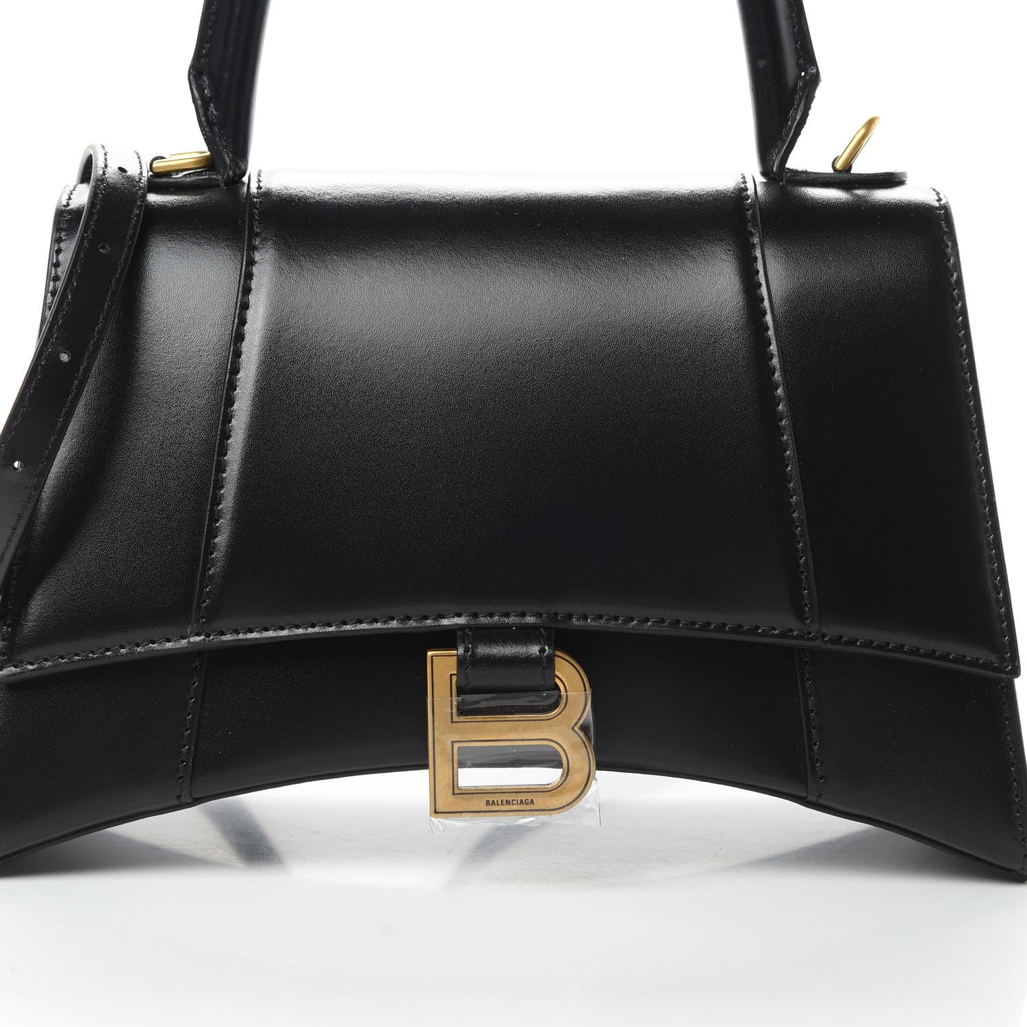 Balenciaga Shiny Box Calfskin Small Hourglass Top Handle Bag Black 9 of 12