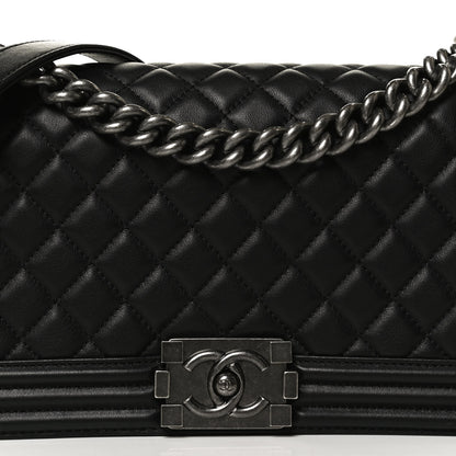 Chanel Lambskin Quilted Medium Boy Flap Black 8 of 13