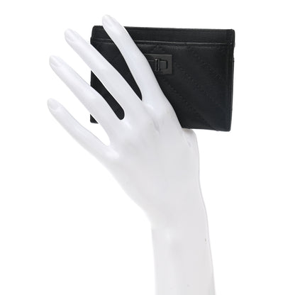 Chanel Sheepskin Chevron Quilted Reissue Card Holder So Black 2 of 10