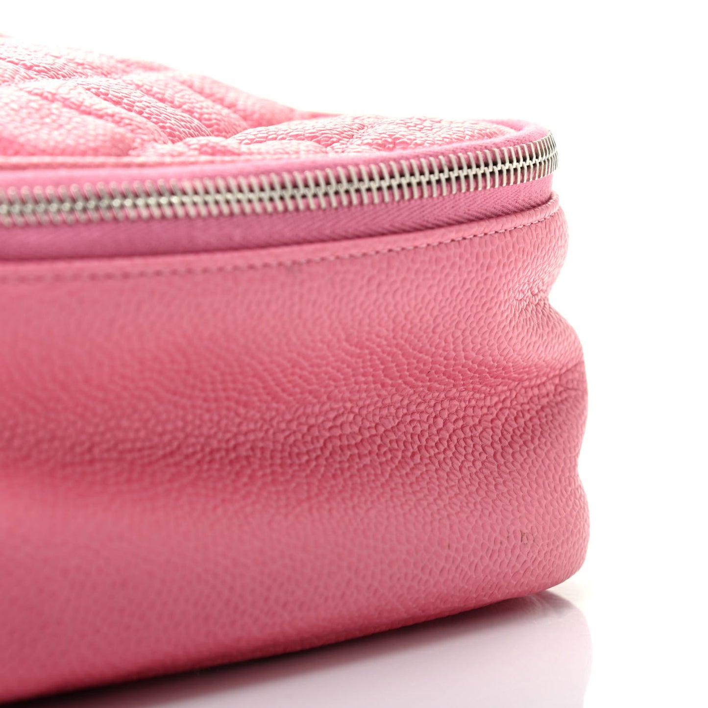 Caviar Quilted Cosmetic Pouch Pink