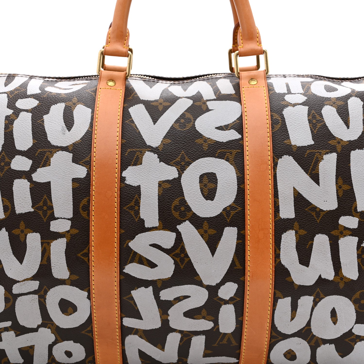 Louis Vuitton Monogram Graffiti Keepall 50 Silver 7 of 9