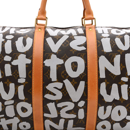Louis Vuitton Monogram Graffiti Keepall 50 Silver 7 of 9