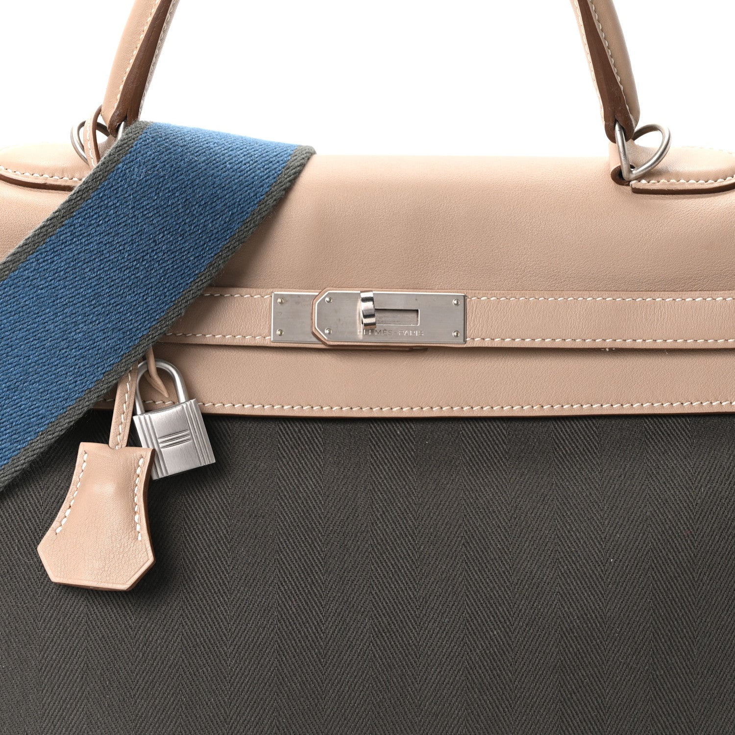 Hermes Toile Swift Kelly Retourne 32 Argile Vert De Gris 8 of 10