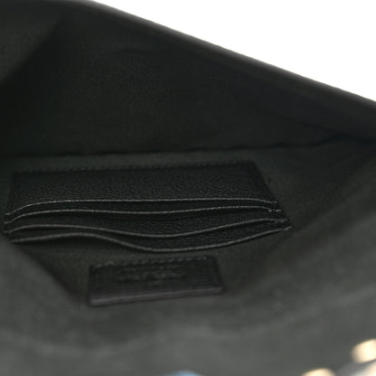 Valentino Garavani Pebbled Calfskin Medium Rockstud Envelope Flat Wristlet Pouch Black 5 of 8