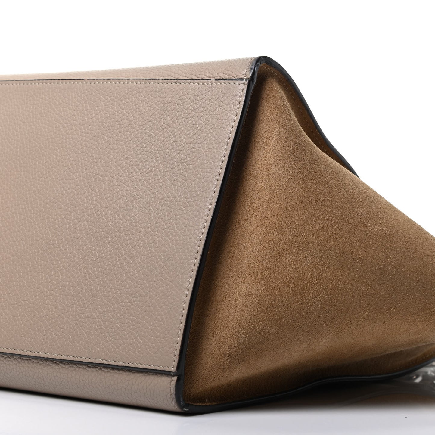 Drummed Calfskin Suede Medium Trapeze Dune