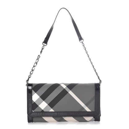 Burberry Beat Check Continental Wallet on Chain Black 1 of 8