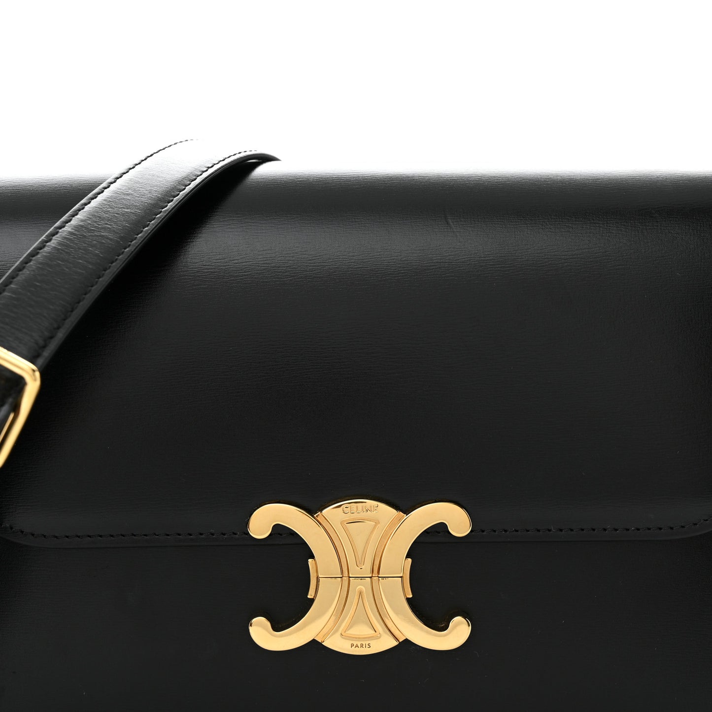Shiny Calfskin Medium Triomphe Black