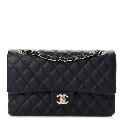Chanel Caviar Quilted Medium Double Flap Dark Blue 1 of 10
