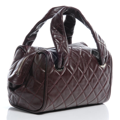 Chanel Caviar Quilted CC Timeless Bowler Burgundy 3 of 7