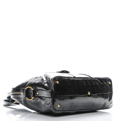 Saint Laurent Patent Croc Oversized Muse Black 4 of 7