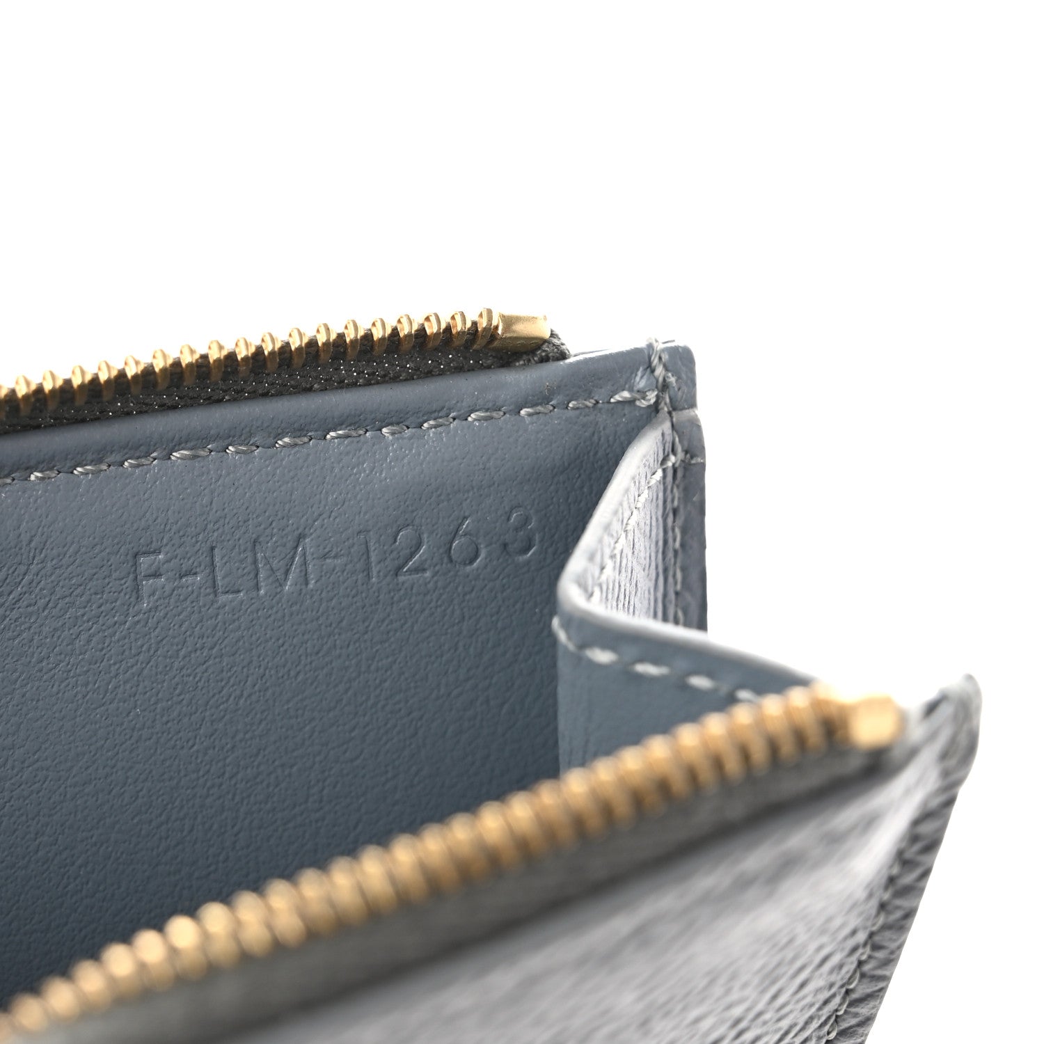 Celine Grained Calfskin Zipped Card Holder Grey 8 of 9