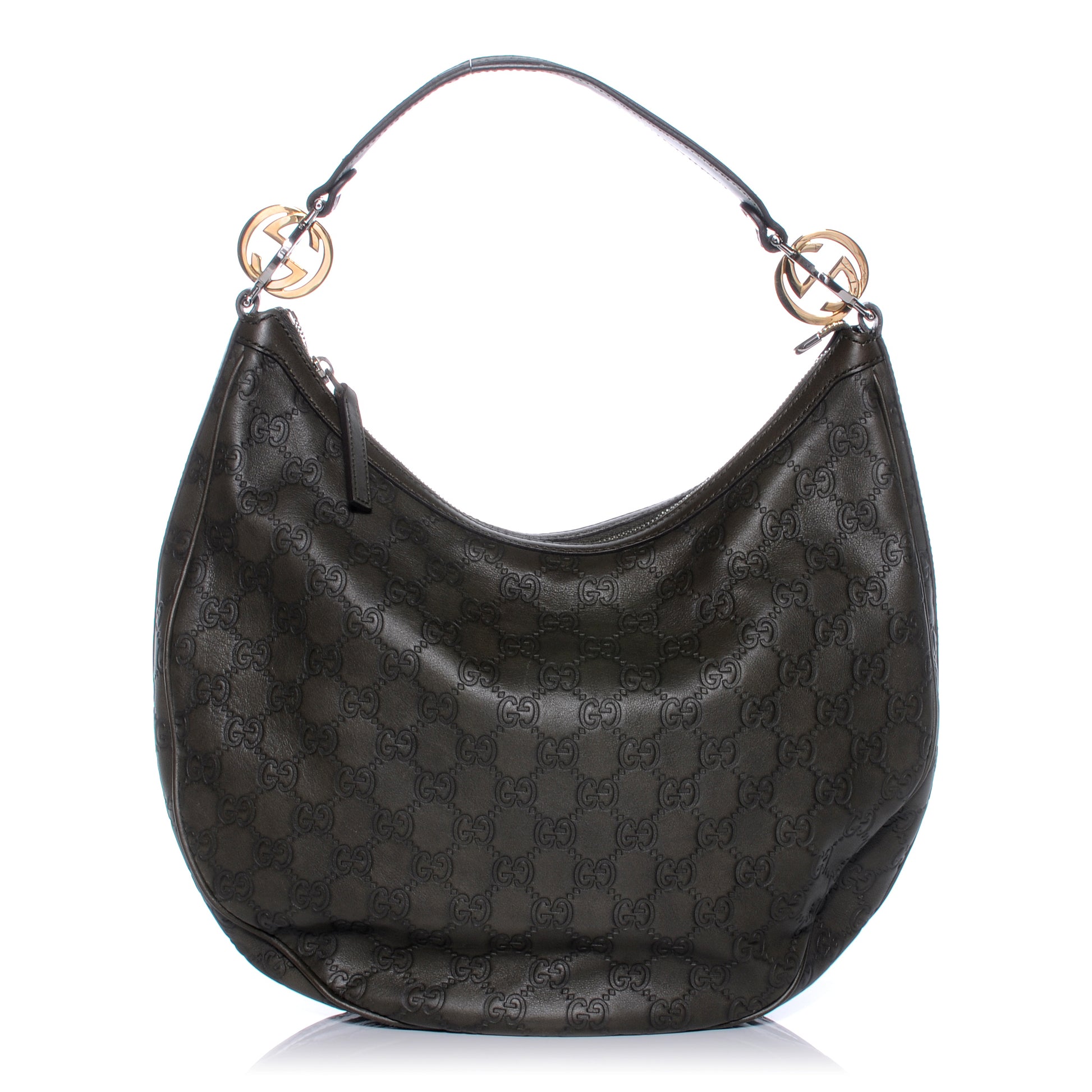 Gucci Guccissima Medium GG Twins Hobo Olive Green 1 of 9