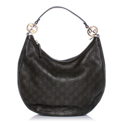 Gucci Guccissima Medium GG Twins Hobo Olive Green 1 of 9