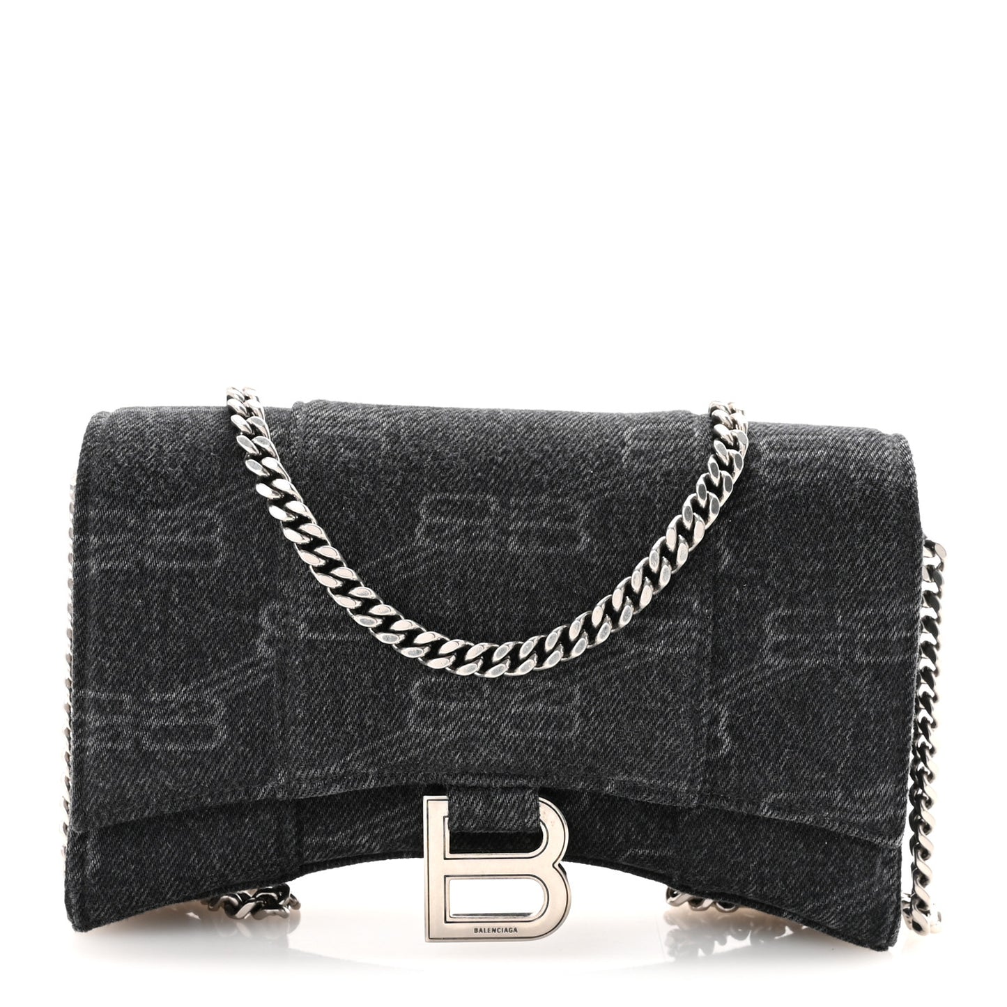 Denim BB Monogram Hourglass Chain Bag Black