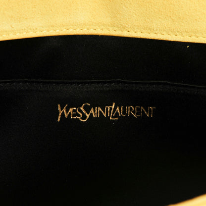 Saint Laurent Patent Calfskin Monogram Large Belle De Jour Clutch Yellow 6 of 7