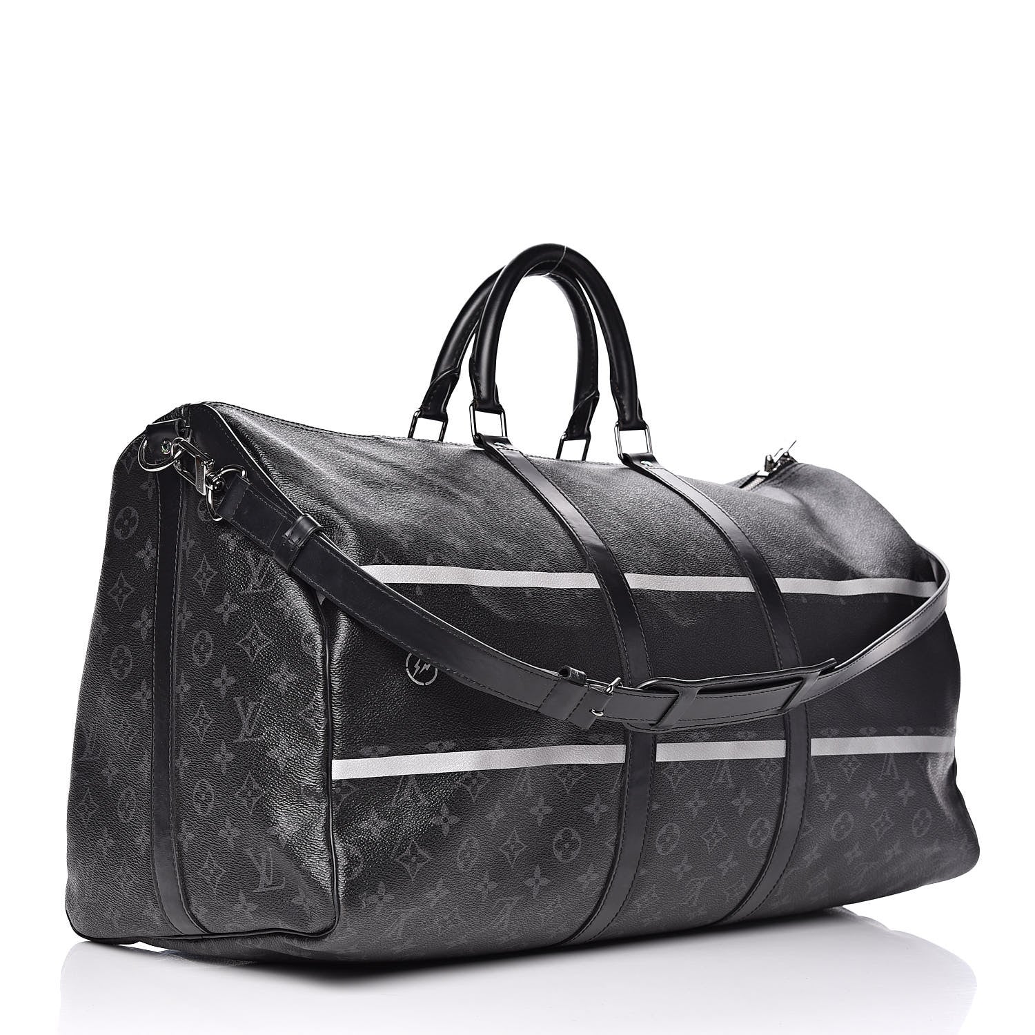 Louis Vuitton X FUJIWARA Monogram Eclipse Flash Fragment Keepall Bandouliere 55 3 of 14