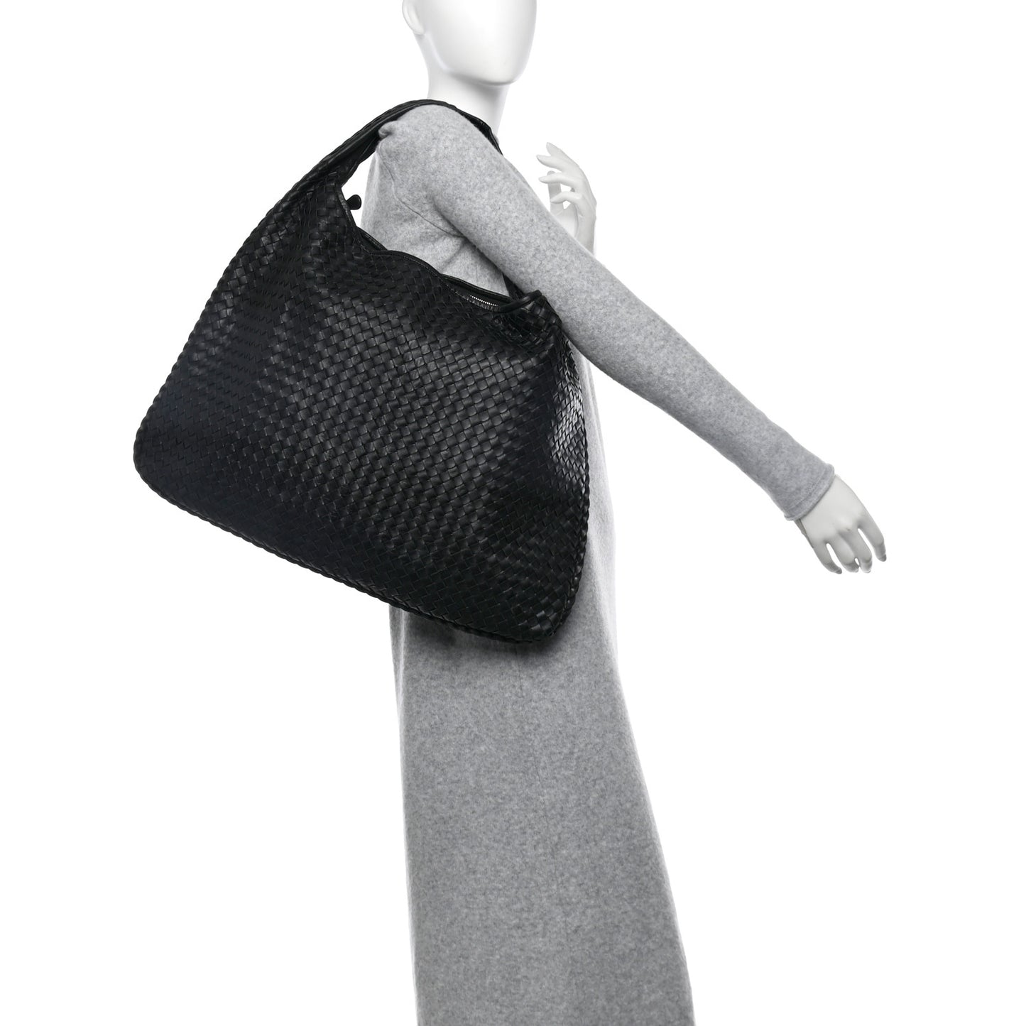 Nappa Intrecciato Maxi Veneta Hobo Black