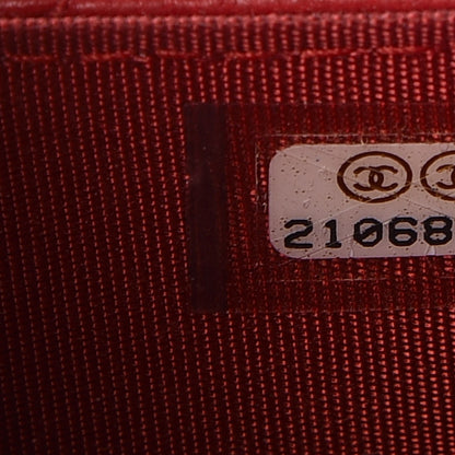 Chanel Lambskin Quilted Boy Wallet On Chain WOC Red 8 of 8