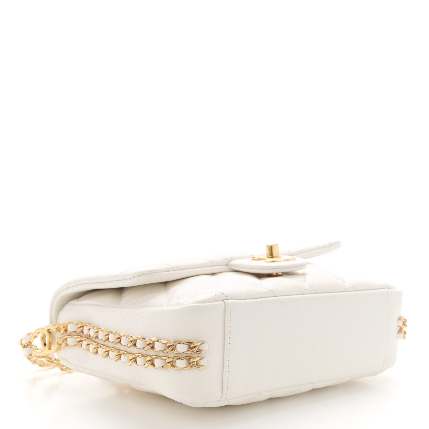 Chanel Caviar Quilted Mini CC You Flap White 4 of 10