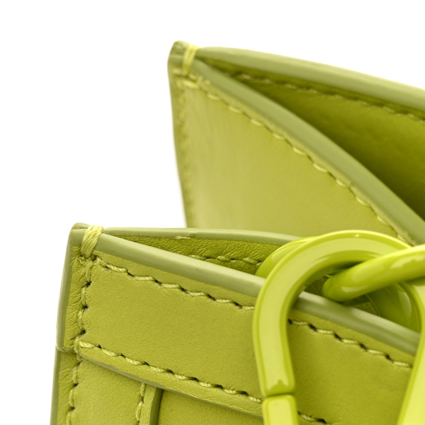 Calfskin Enamel Mini Diana Tote Bag Bright Green