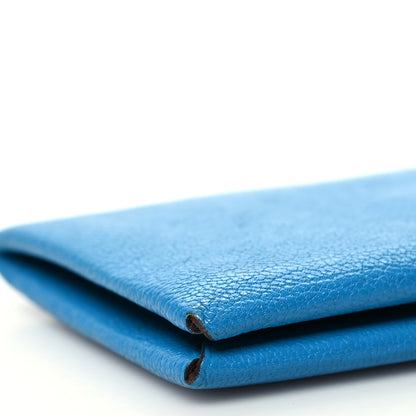 Hermes Chevre Mysore Verso Calvi Card Case Bleu Frida Cuivre 11 of 13