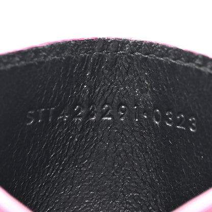 Saint Laurent Grain De Poudre Matelasse Chevron Monogram Credit Card Case Fresh Fuxia 7 of 11