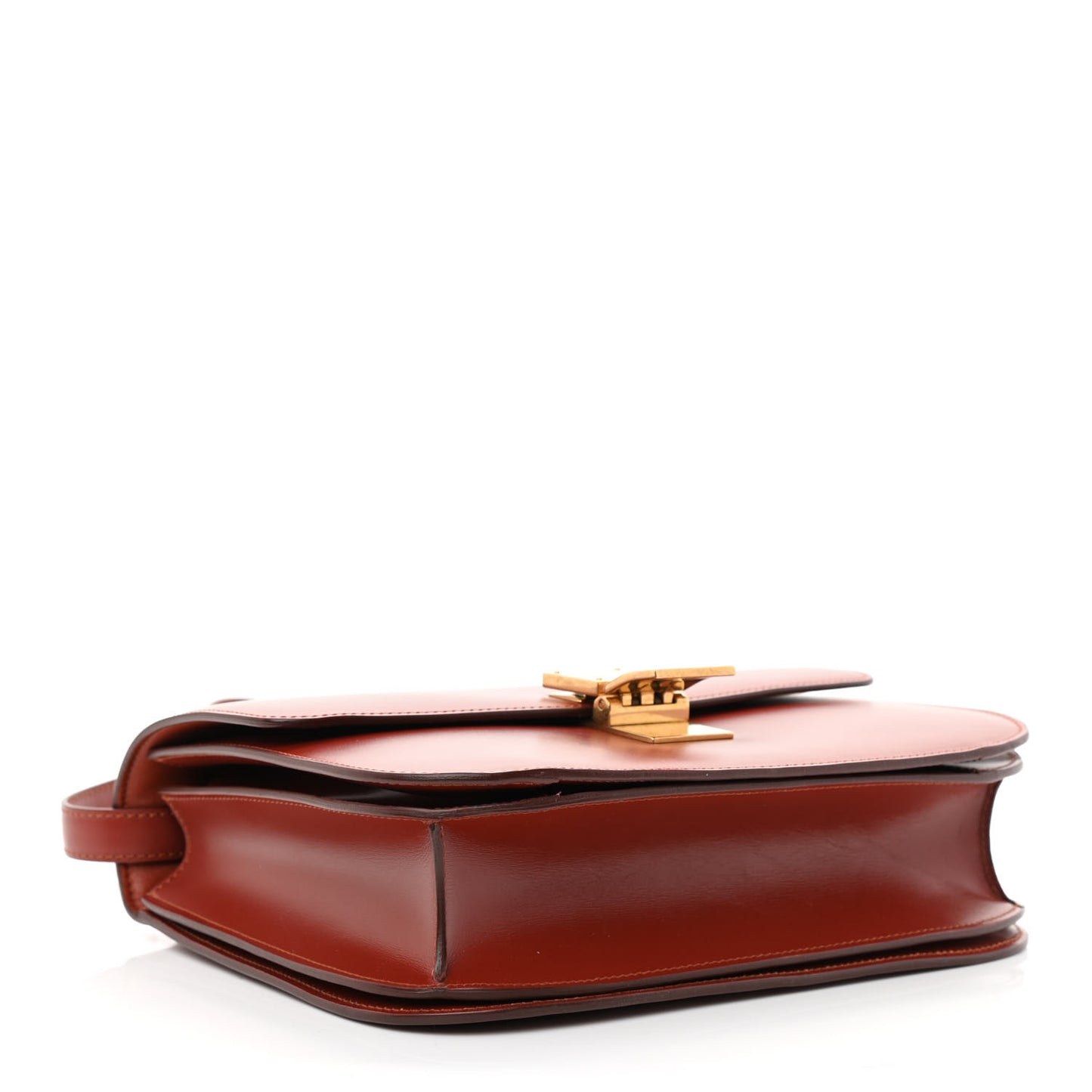 Box Calfskin Medium Classic Box Flap Bag Dark Brick