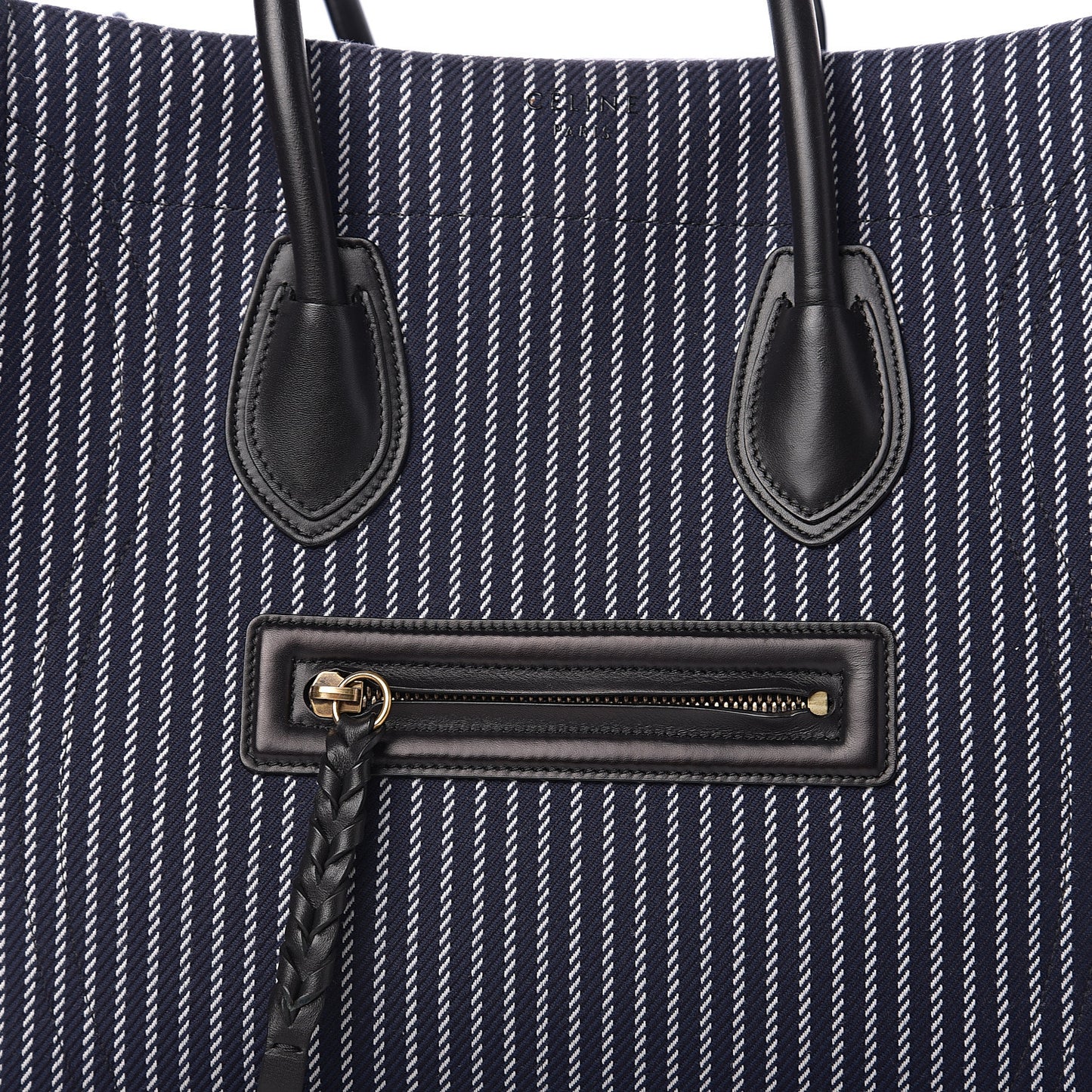 Cotton Canvas Striped Medium Phantom Luggage Navy White