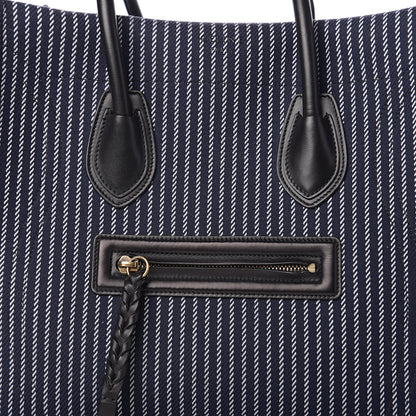 Celine Cotton Canvas Striped Medium Phantom Luggage Navy White 6 of 8