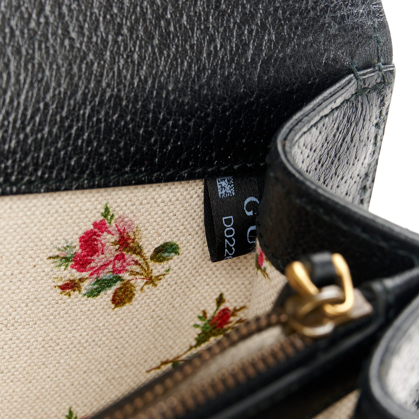 Calfskin Web Floral Embroidered Medium Dionysus Shoulder Bag Black