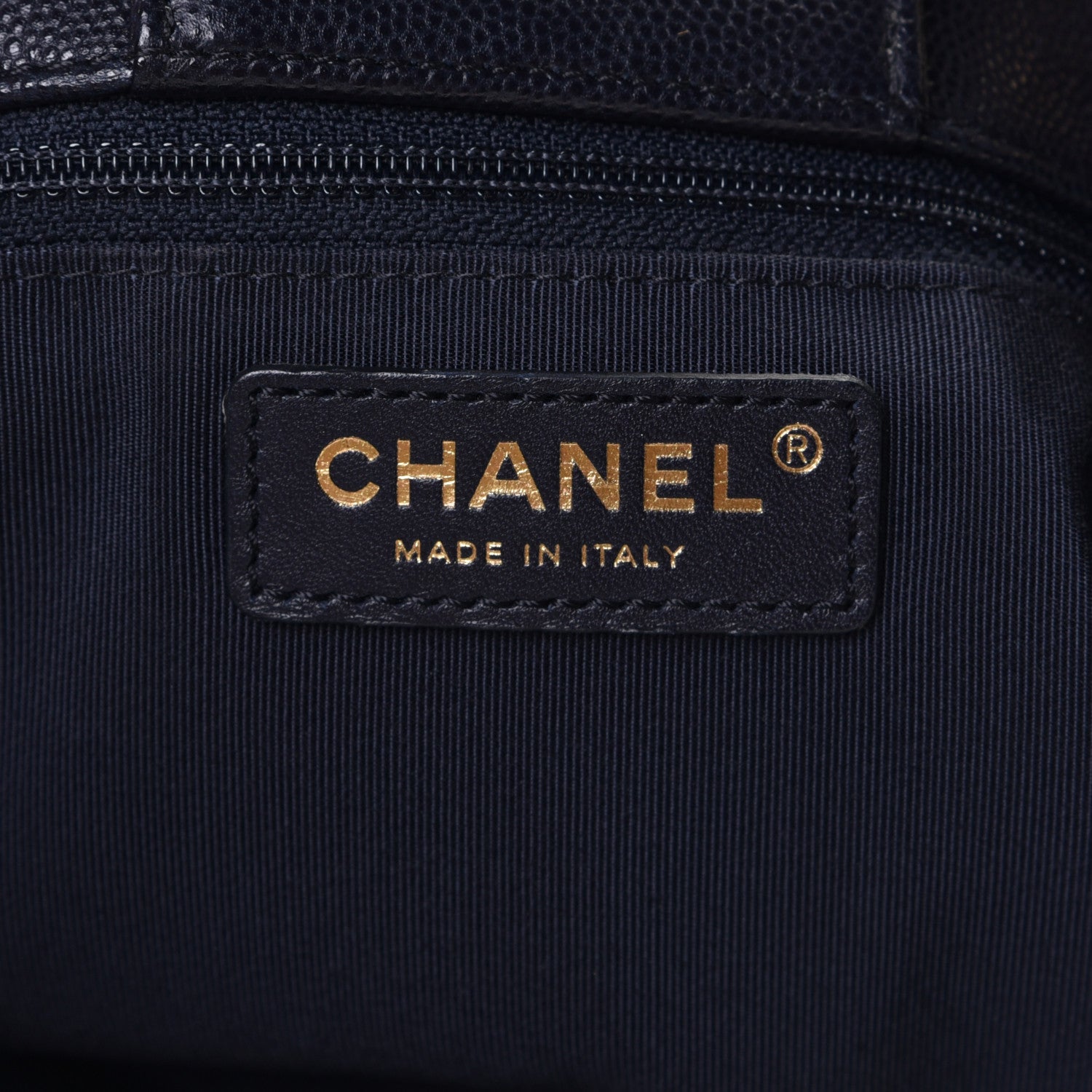 Chanel Caviar Quilted Large CC Shopping Tote Navy 5 of 5
